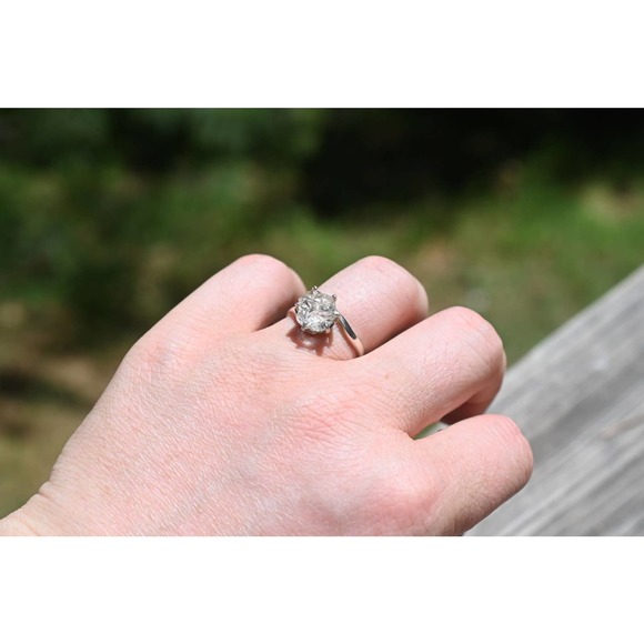 Raw Alternative Diamond Ring, Rough Lake County Diamond Engagement Ring - Picture 6 of 6